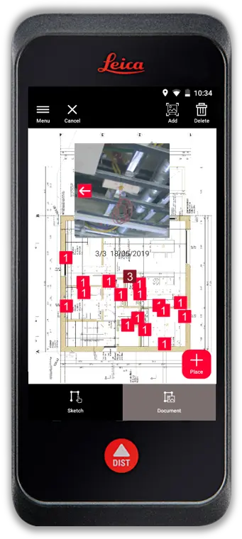 Documentation avec photo et mesures sur BLK3D